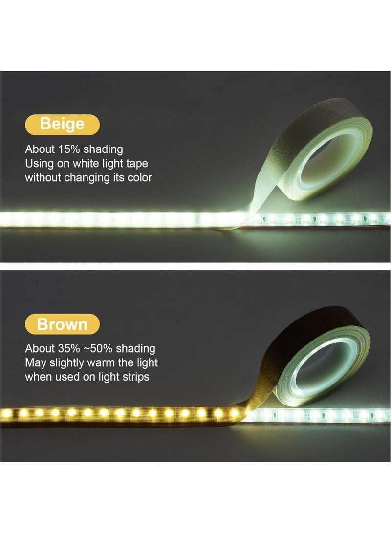 2PCS LED Light Strip Masking Tape 0.59 in x 32.8 ft Light Dimming Tape for Soften Light, White&Brown - Image 5